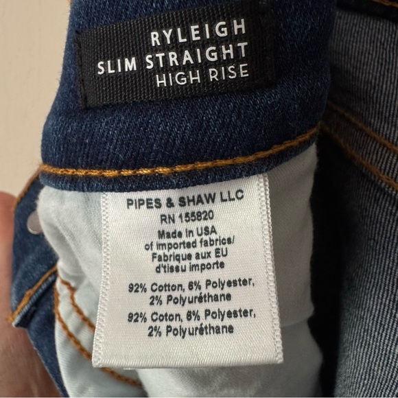 NWT VERONICA BEARD Ryleigh Slim
Straight High Rise Jeans Bright Blue Raw Hem 30 - Picture 14 of 16